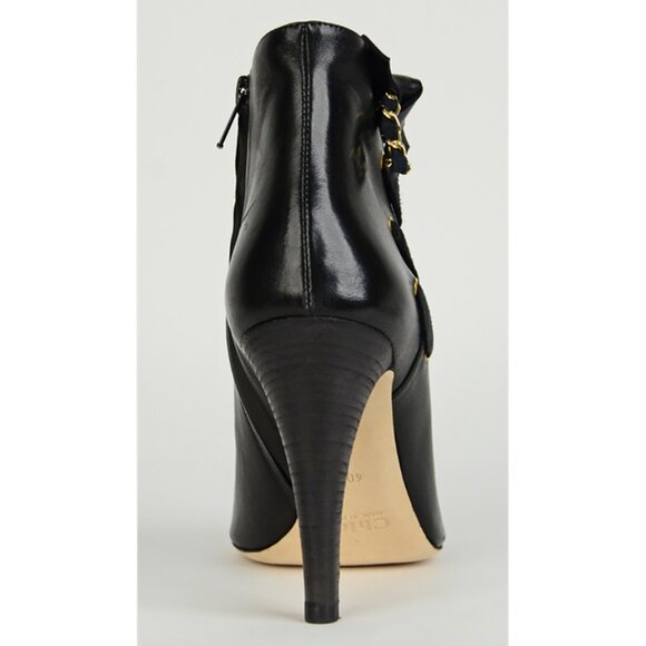 CHLOE ANKLE BOOTS LEATHER CHAIN BOW OPEN TOE LACEUP BOOTIES sz 40.5 10.5 - Picture 8 of 9